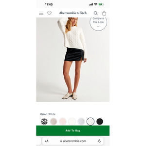 Abercrombie & Fitch White Cable Knit Sweater